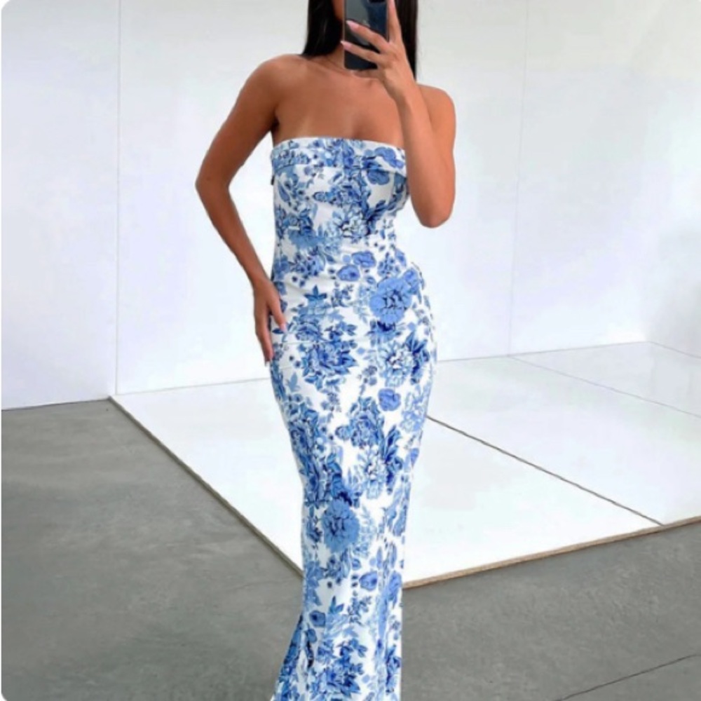 Floral strapless maxi dress, BRAND NEW